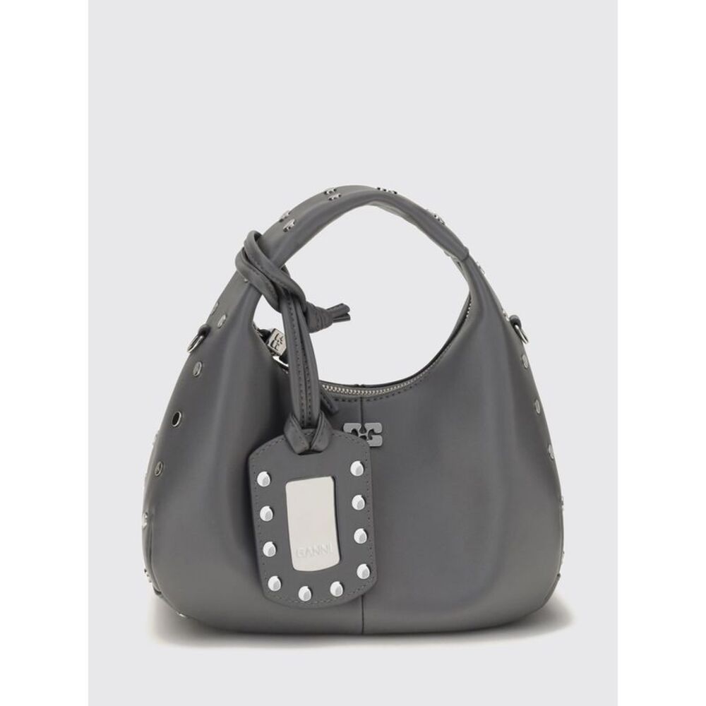 Ganni Women Ganni Recycled Leather Mini Handbag With Butterfly Logo